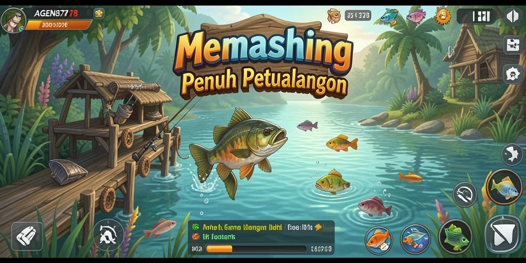 Screenshot gameplay AGEN878 menunjukkan pengalaman memancing yang mendebarkan.