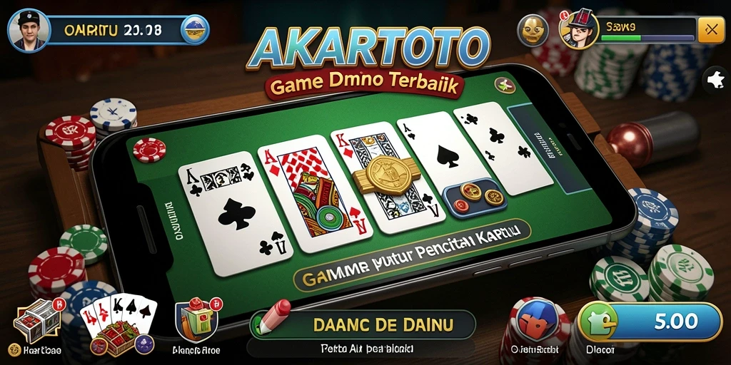 Tampilan gameplay seru di AKARTOTO dengan berbagai kartu menarik.