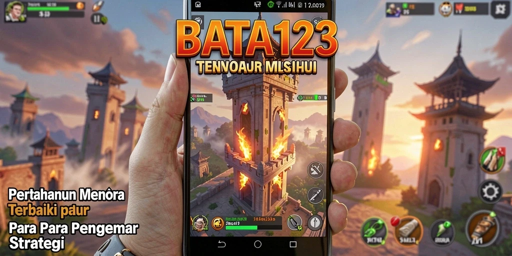 Tangkapan layar menampilkan aksi pertahanan menara di BATA123.