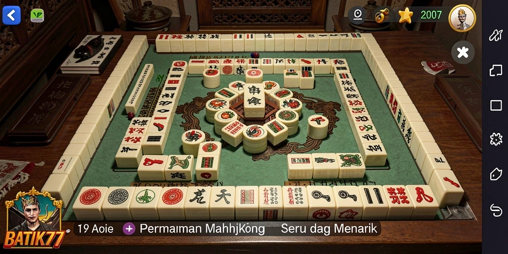 Screenshot utama BATIK77 menampilkan gameplay Mahjong yang seru dan menarik.