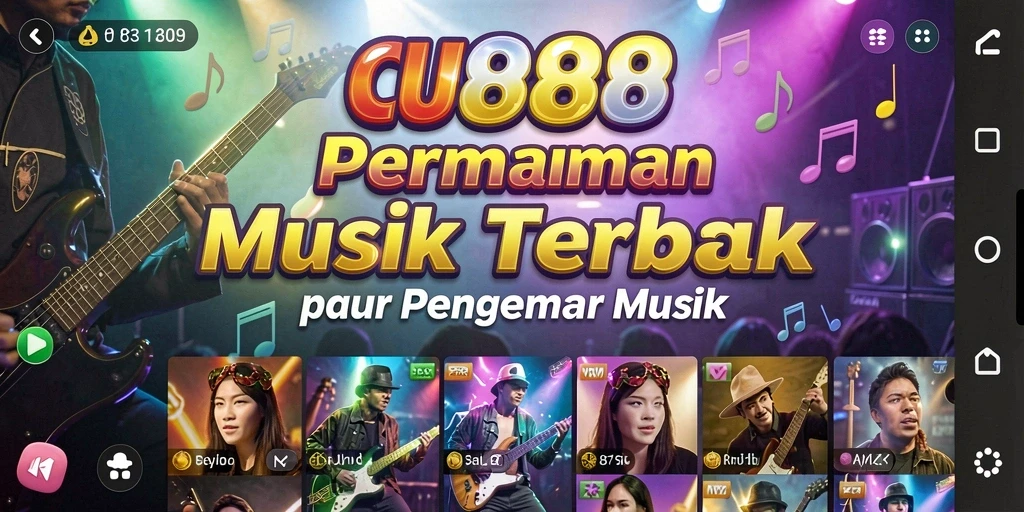 Screenshot gameplay CU888 yang menampilkan interaksi musik yang menarik.