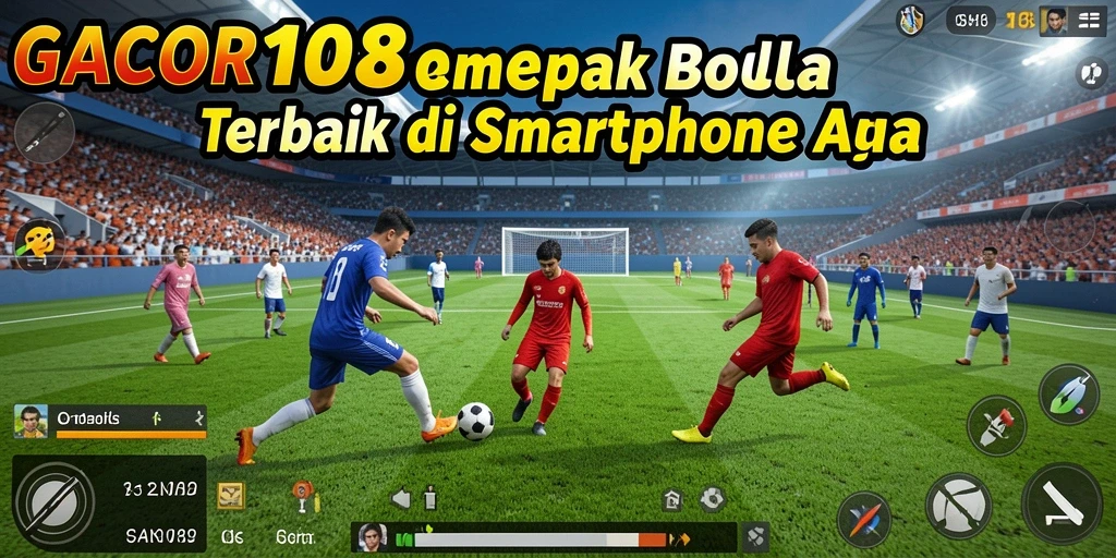 Tampilan gameplay GACOR108 dengan aksi sepak bola yang mendebarkan.