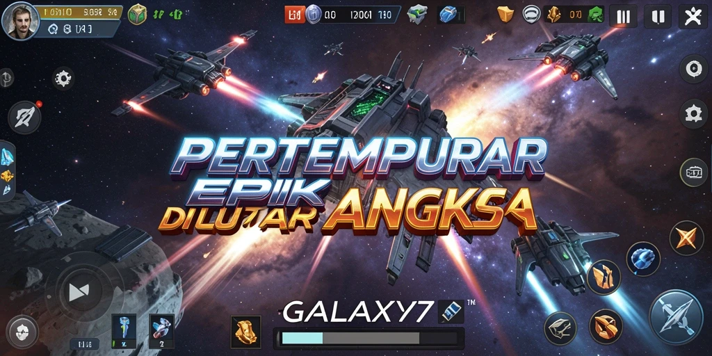 Tangkapan layar menampilkan intensitas pertempuran di GALAXY77.