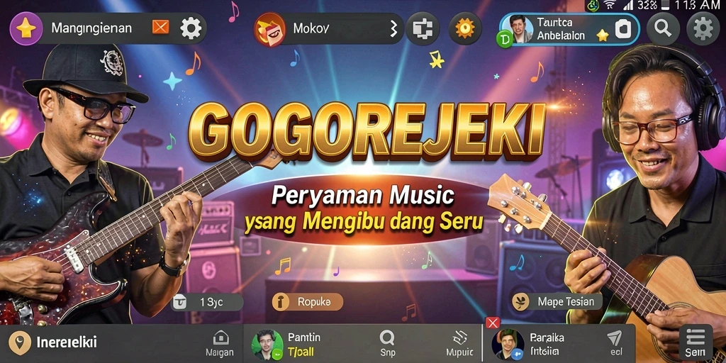 Screenshot permainan GOGOREJEKI dengan gameplay musik yang menarik.