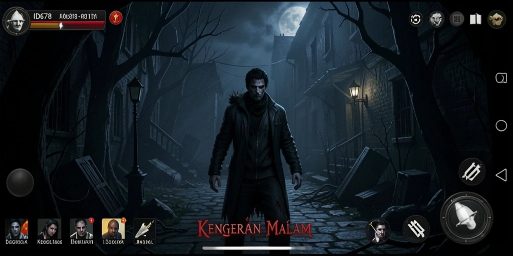 Screenshot gameplay menegangkan ID678 menunjukkan suasana Horror yang mencekam.