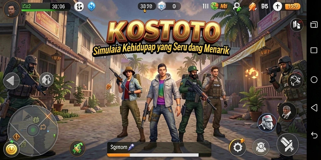 Tampilan gameplay KOSTOTO yang menarik dan interaktif.