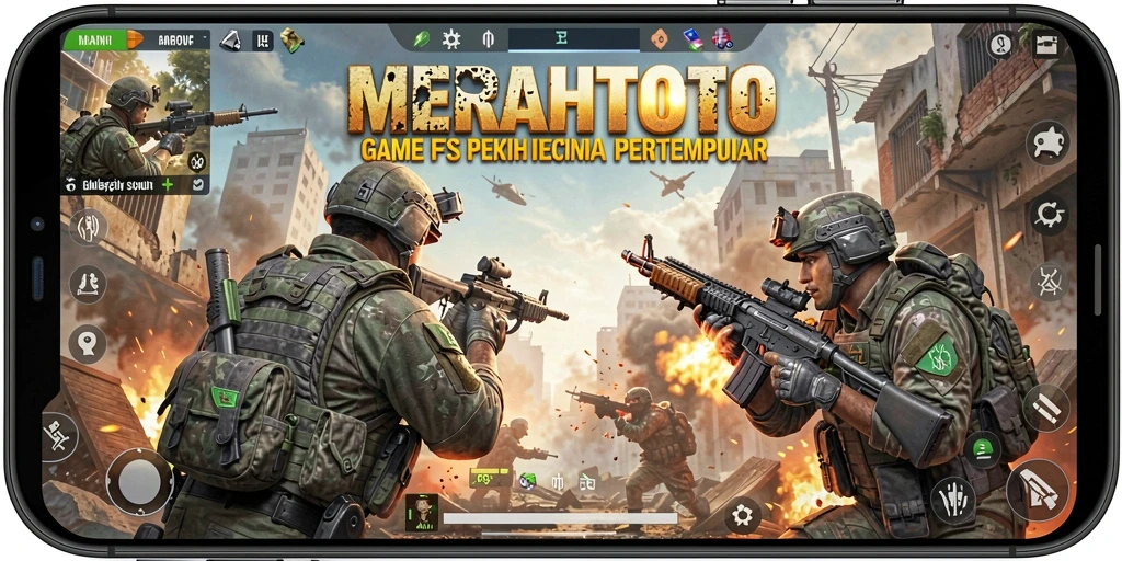 Menampilkan gameplay mendebarkan di MERAHTOTO dengan aksi FPS yang intens.