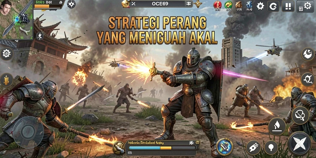 Tampilan gameplay menarik OCE69 saat merencanakan strategi pertempuran.