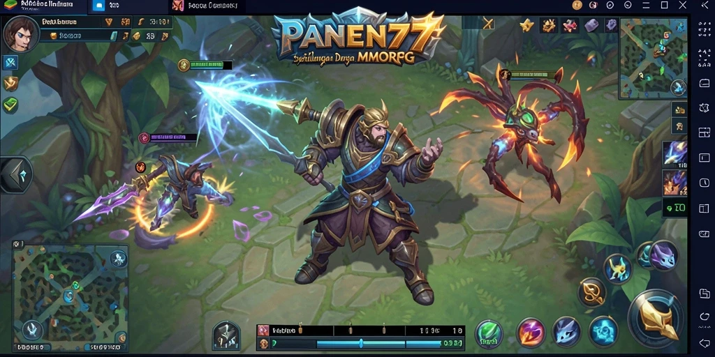 Screenshot menunjukkan aksi seru dalam gameplay MMORPG di PANEN77.