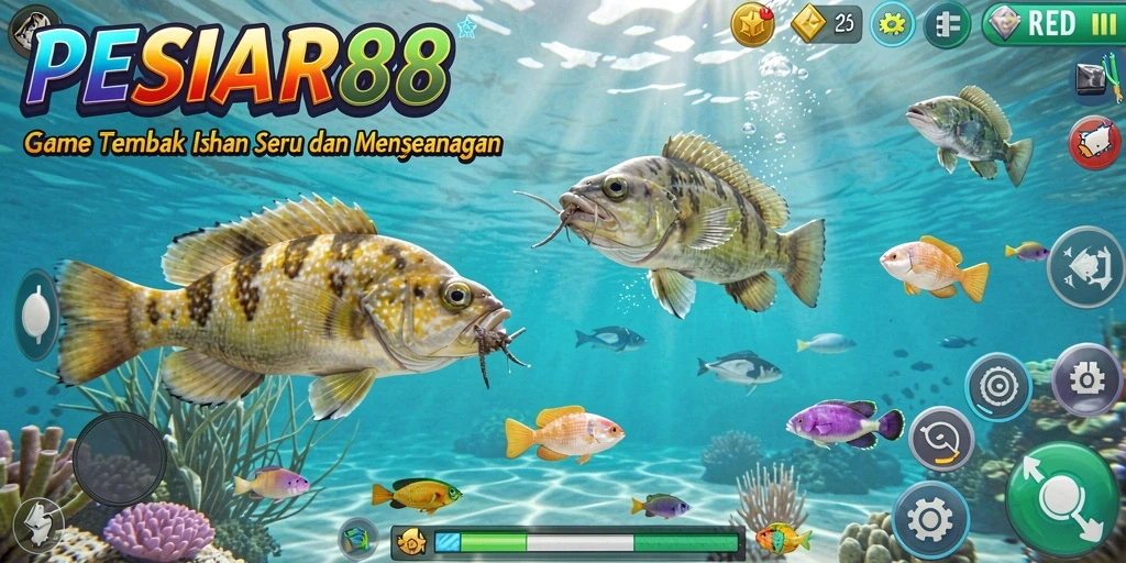 Tampilan gameplay PESIAR88 yang menarik dengan aksi tembak ikan.