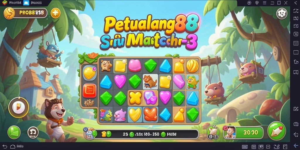 Screenshot gameplay PROBET88 menunjukkan aksi seru dalam mencocokkan item.