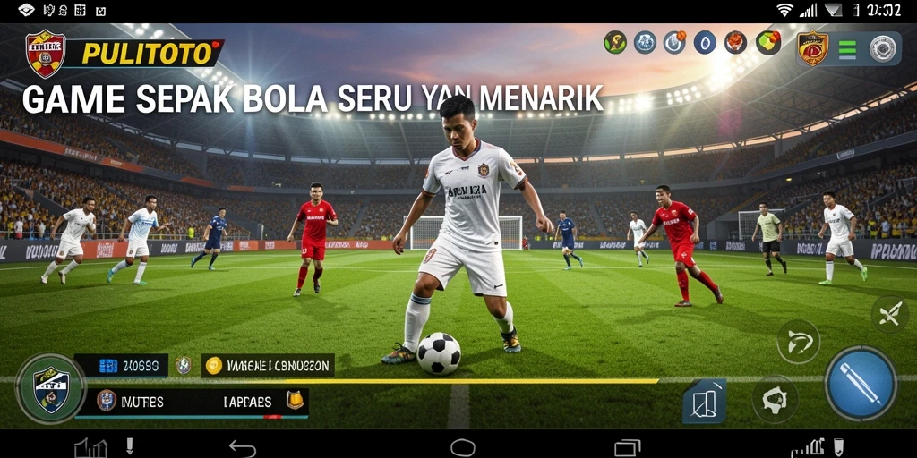 Screenshot gameplay PULITOTO yang menampilkan aksi menegangkan di lapangan sepak bola.