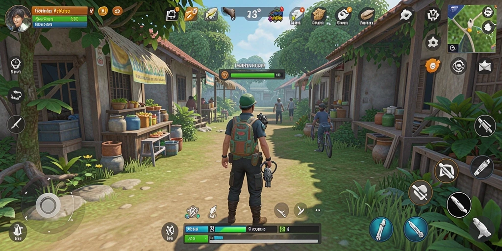 Tampilan gameplay S13 menunjukkan interaksi karakter dan aktivitas sehari-hari.