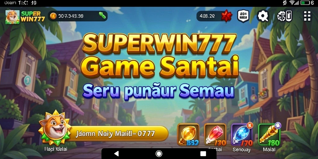 Screenshot utama SUPERWIN777 yang menunjukkan gameplay seru dan interaktif.