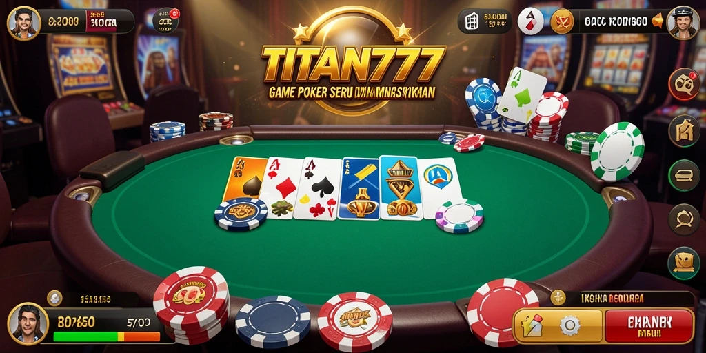 Tampilan gameplay Poker yang seru dan interaktif di TITAN777.