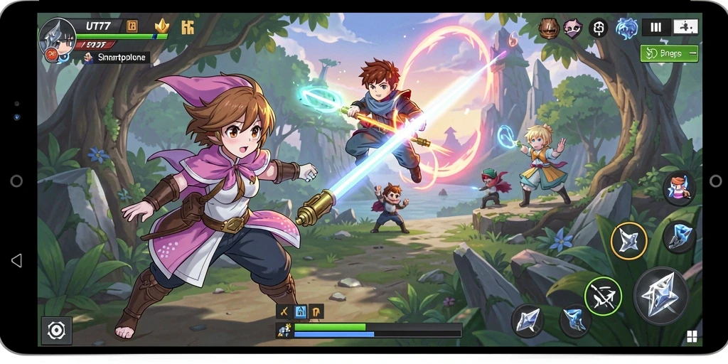 Tangkapan layar UT77 yang menampilkan aksi petualangan Anime yang mendebarkan.