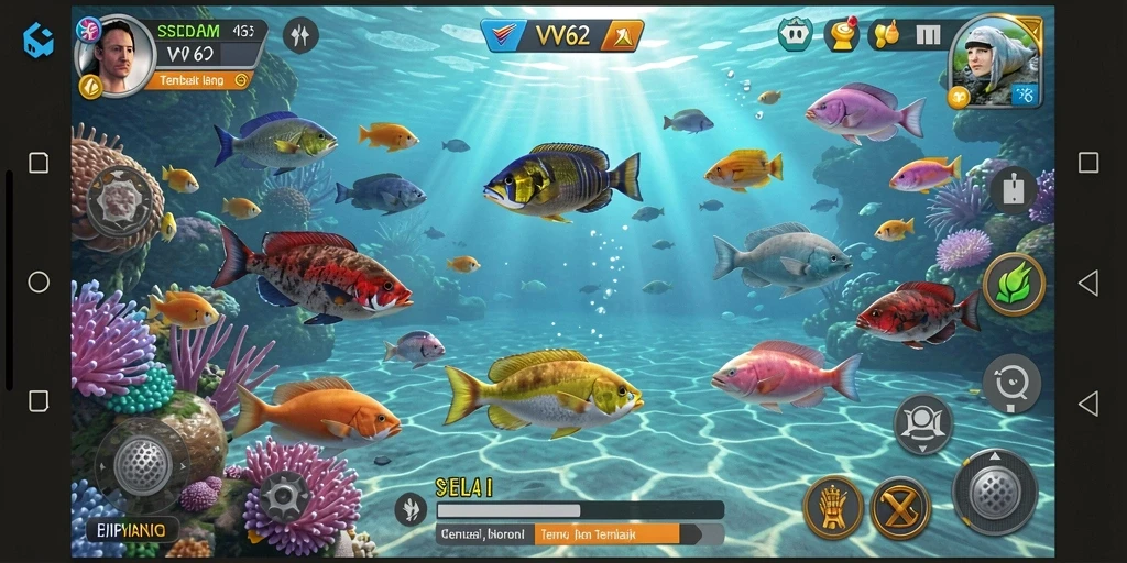 Menampilkan gameplay seru dan menantang di VV62, Game Tembak Ikan.